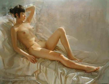 After the Rain Chinese Girl Nude Oil Paintings